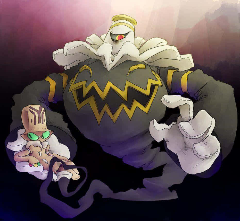 Beheeyem And Willoweep Halloween Background