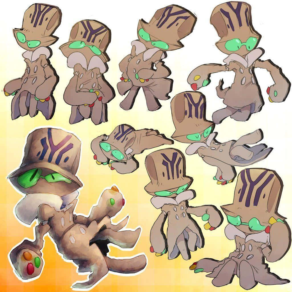 Beheeyem, The Cerebral Pokémon, As Seen In Its Natural Habitat. Background
