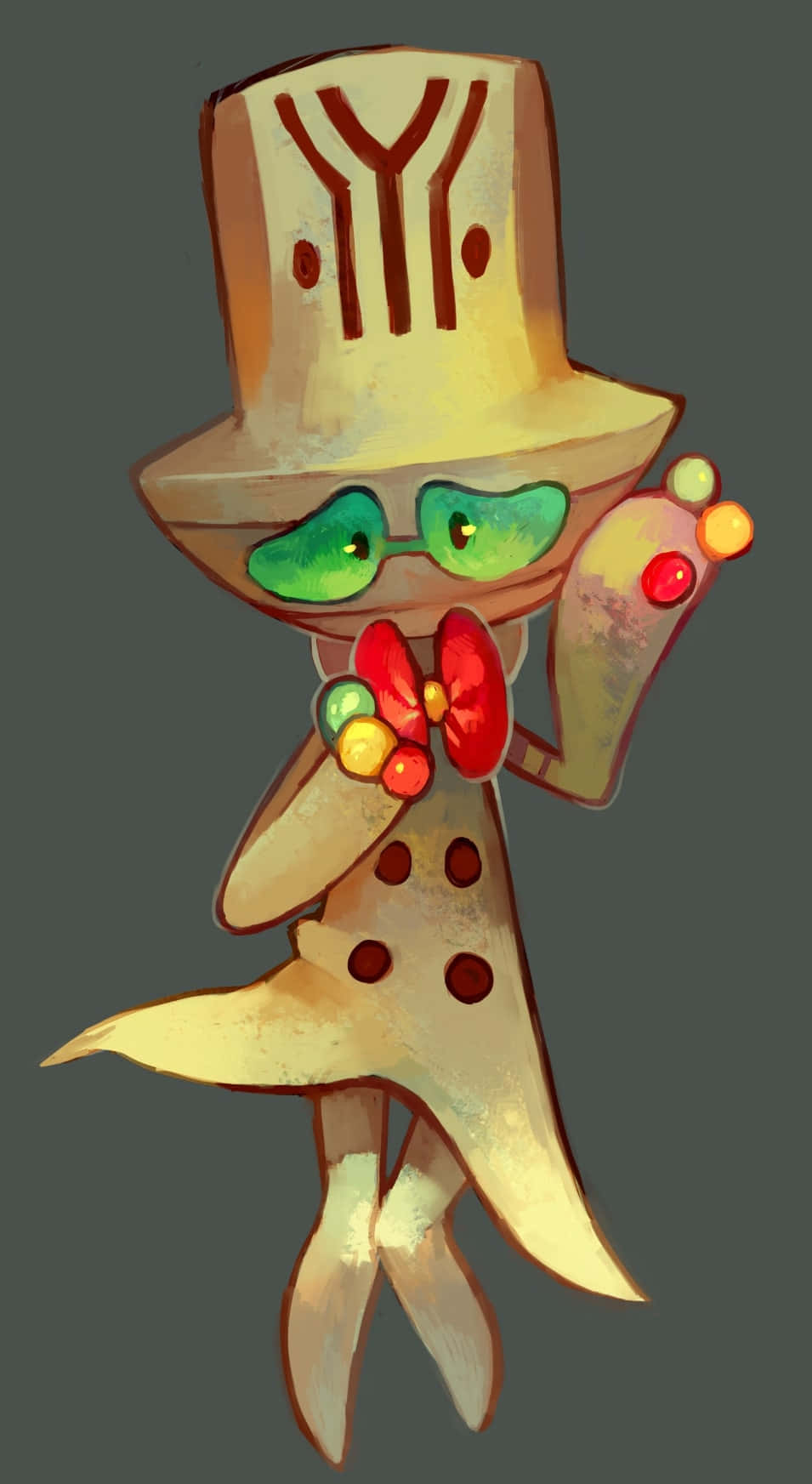 Beheeyem Wearing Red Bow Tie Background