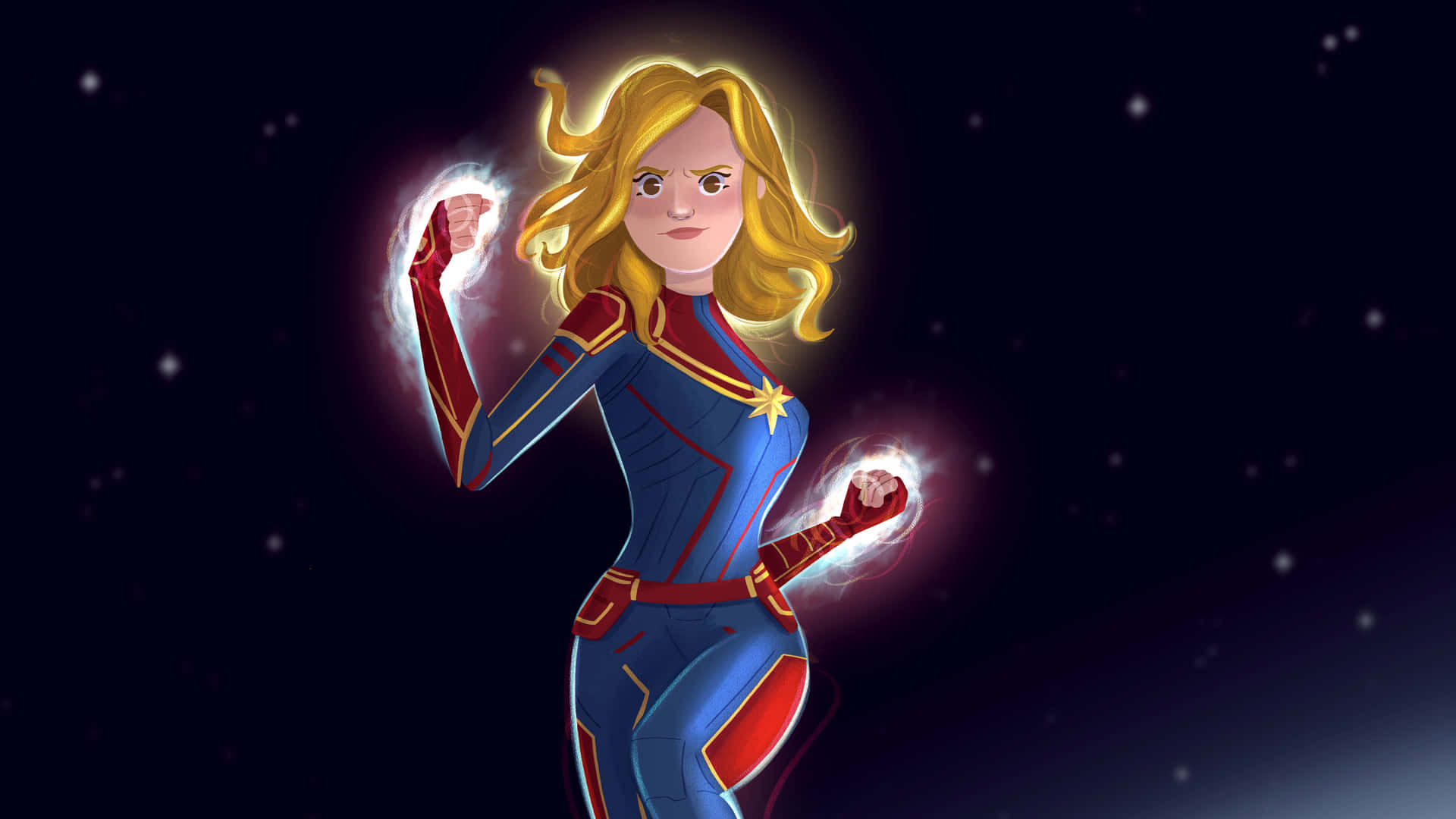 Behold The Power Of Captain Marvel In Hd Background