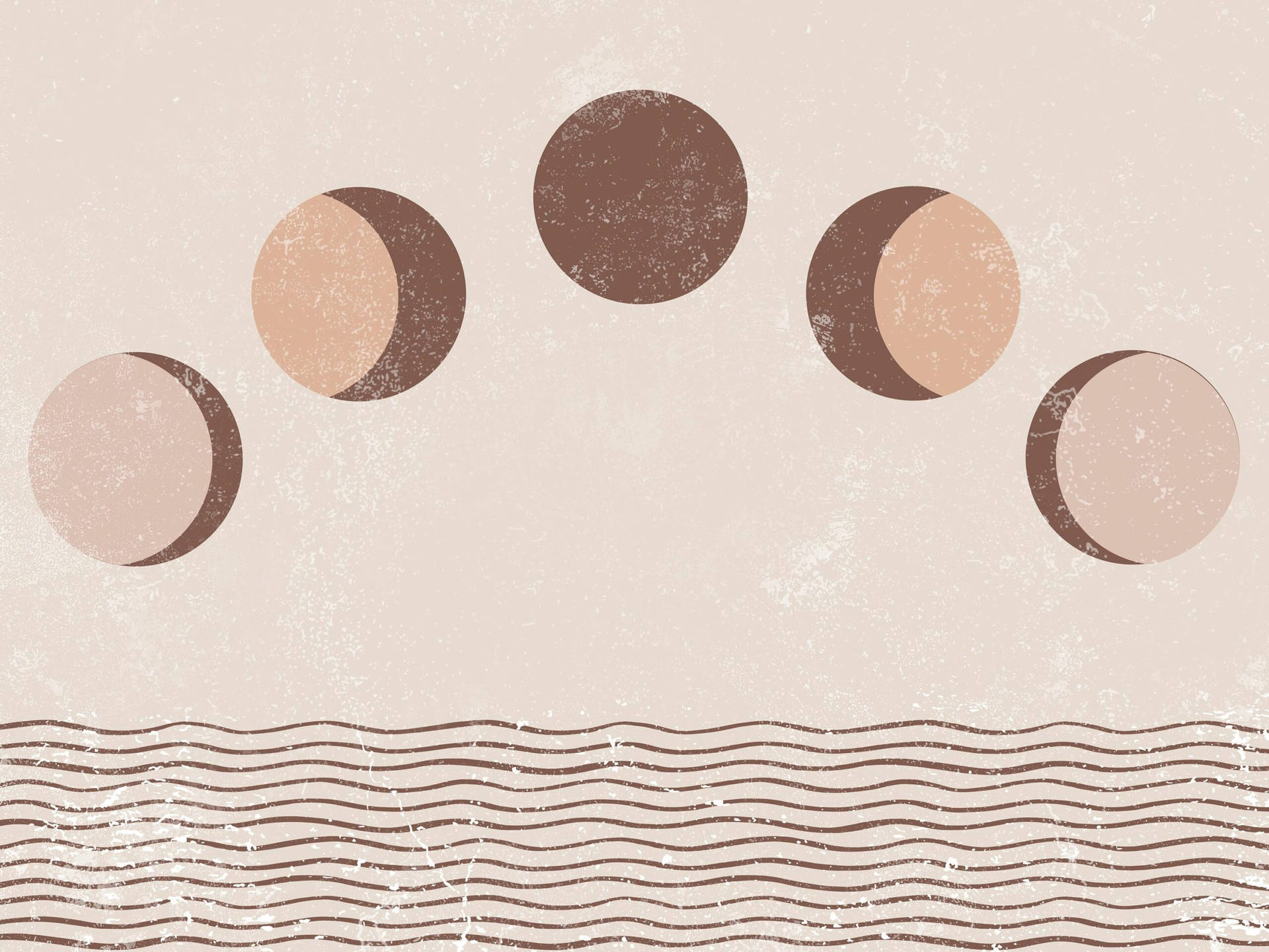 Beige Aesthetic Circle Patterns Background