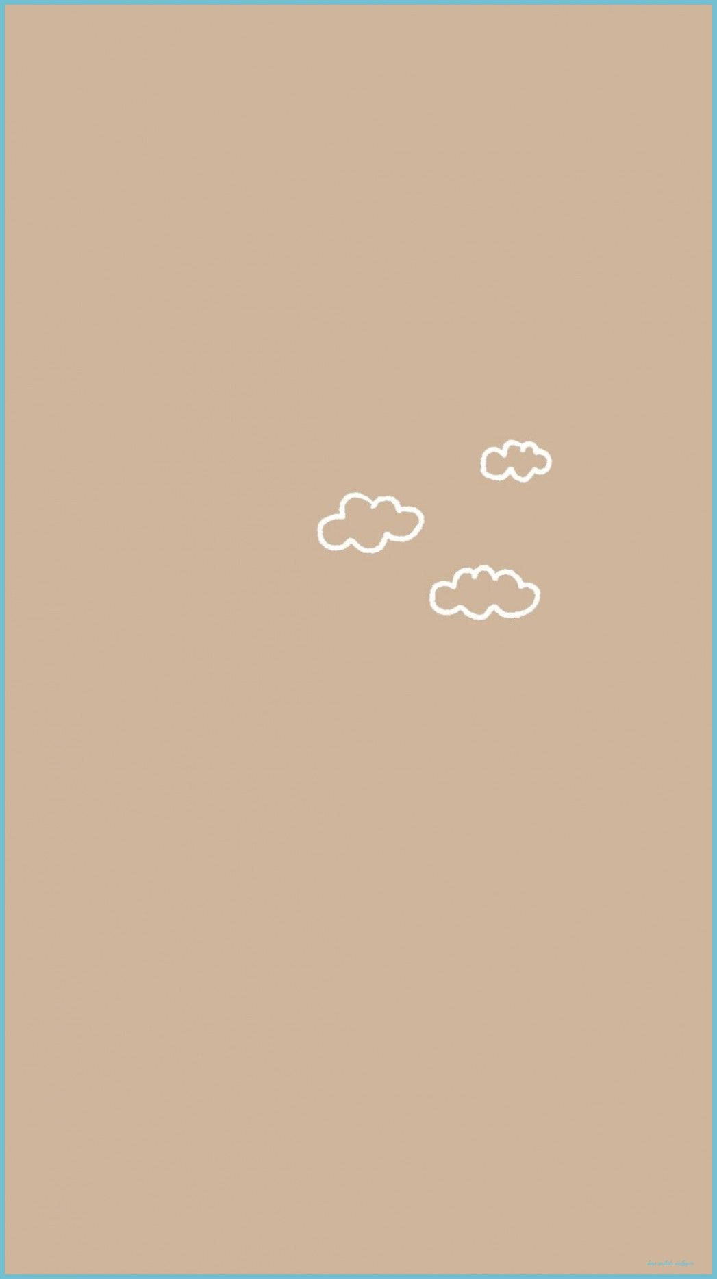 Beige Aesthetic Phone With Three Clouds