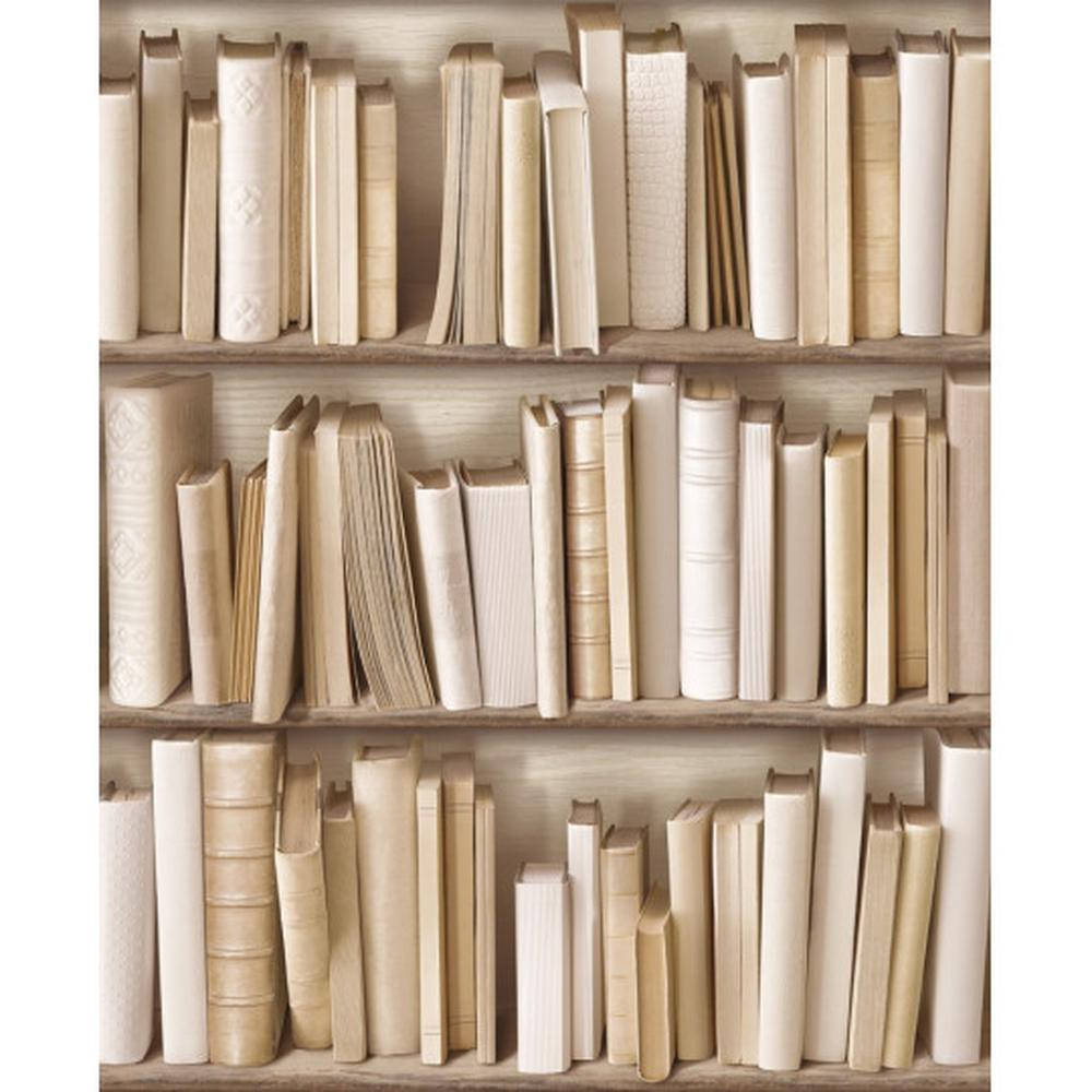 Beige Bookshelf Books Background