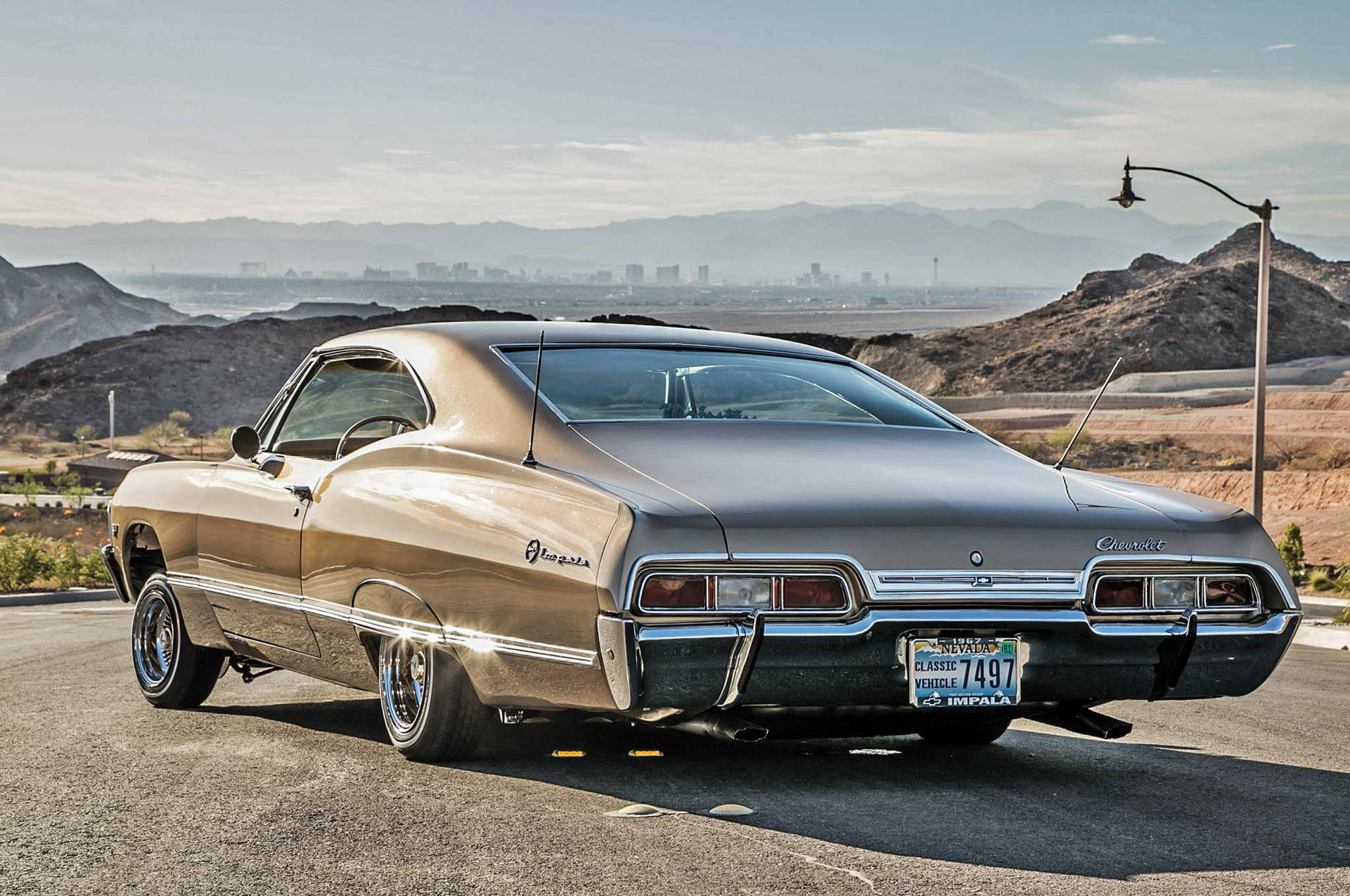 Beige Chevrolet Impala 1967 Background