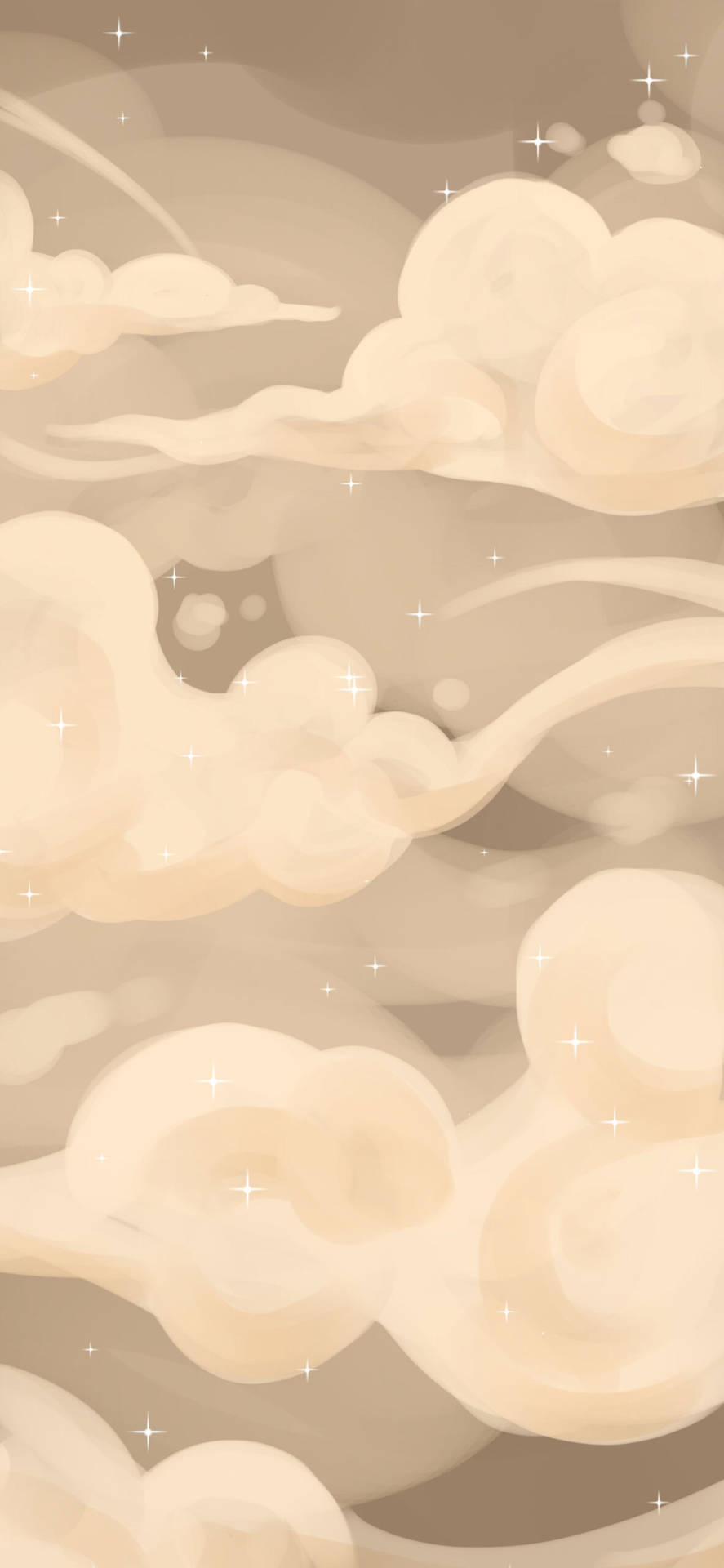 Beige Cute Clouds Iphone Background