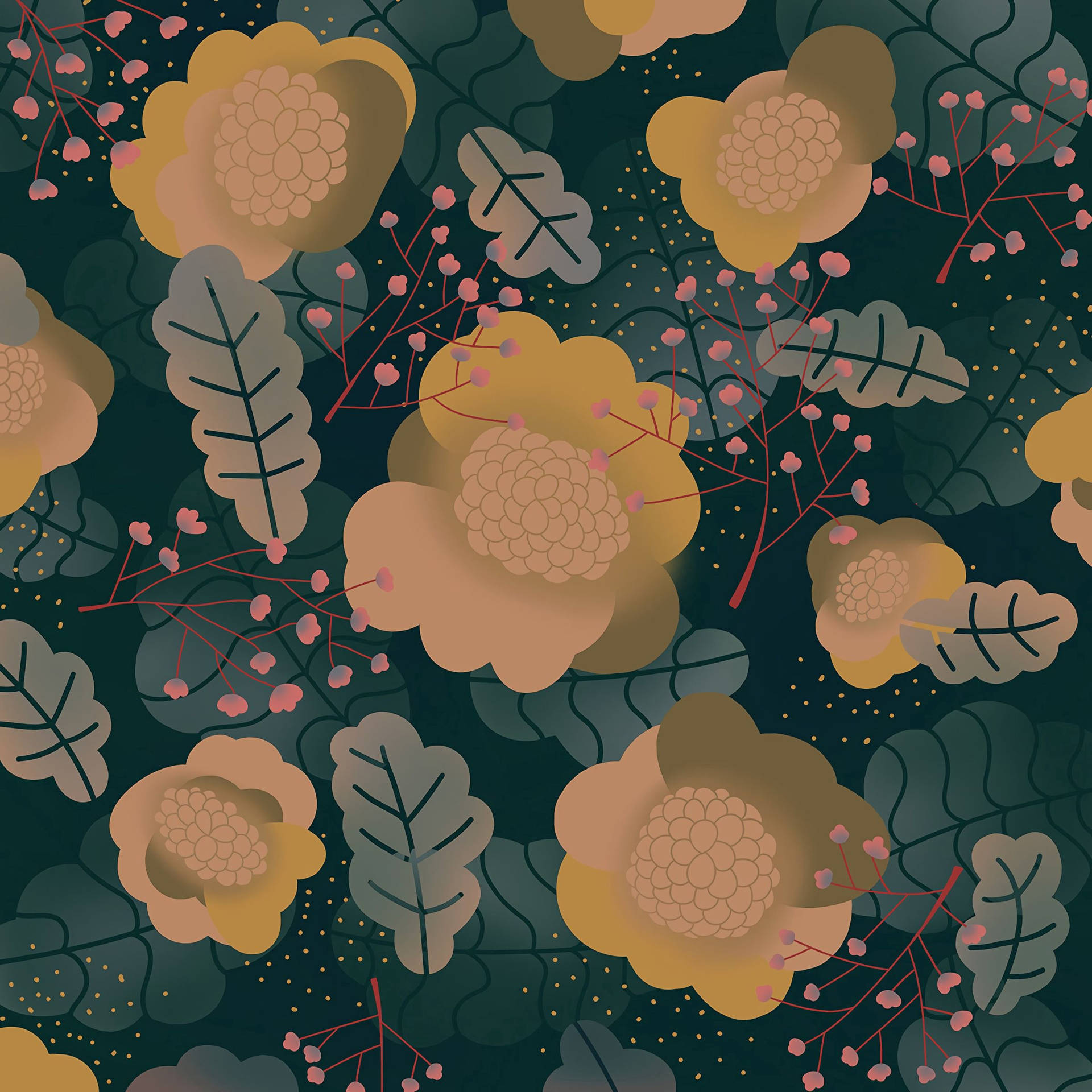 Beige Flower Pattern Background