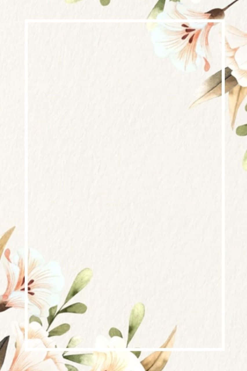 Beige Frame Flower Wedding Background Background