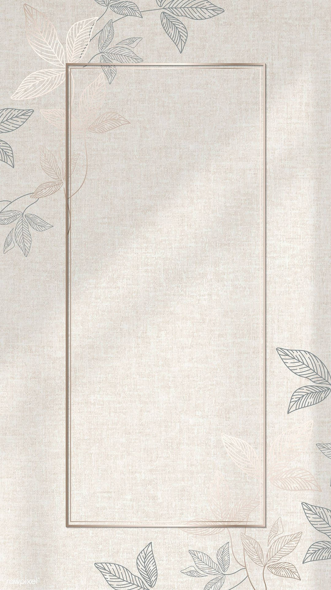 Beige Leaves Borders Iphone