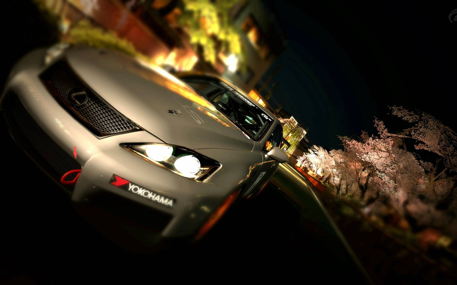 Beige Lexus Bumper At Night Background