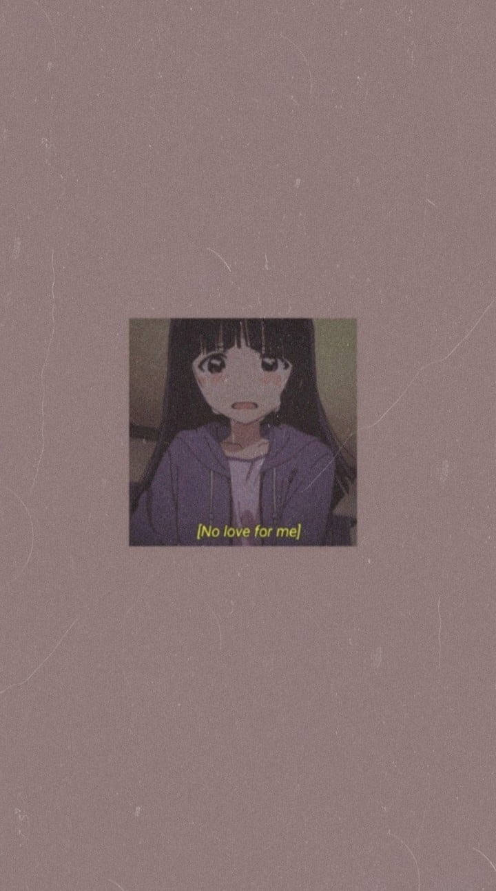 Beige Sad Aesthetic Anime Girl