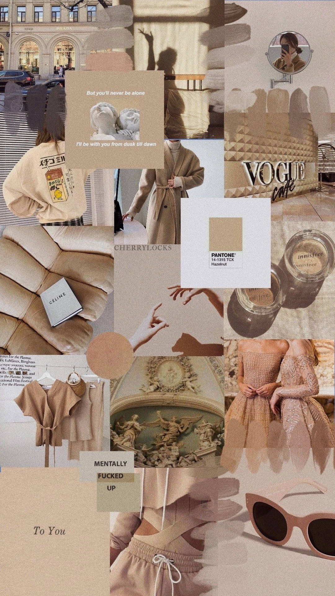 Beige Vogue Collage Iphone