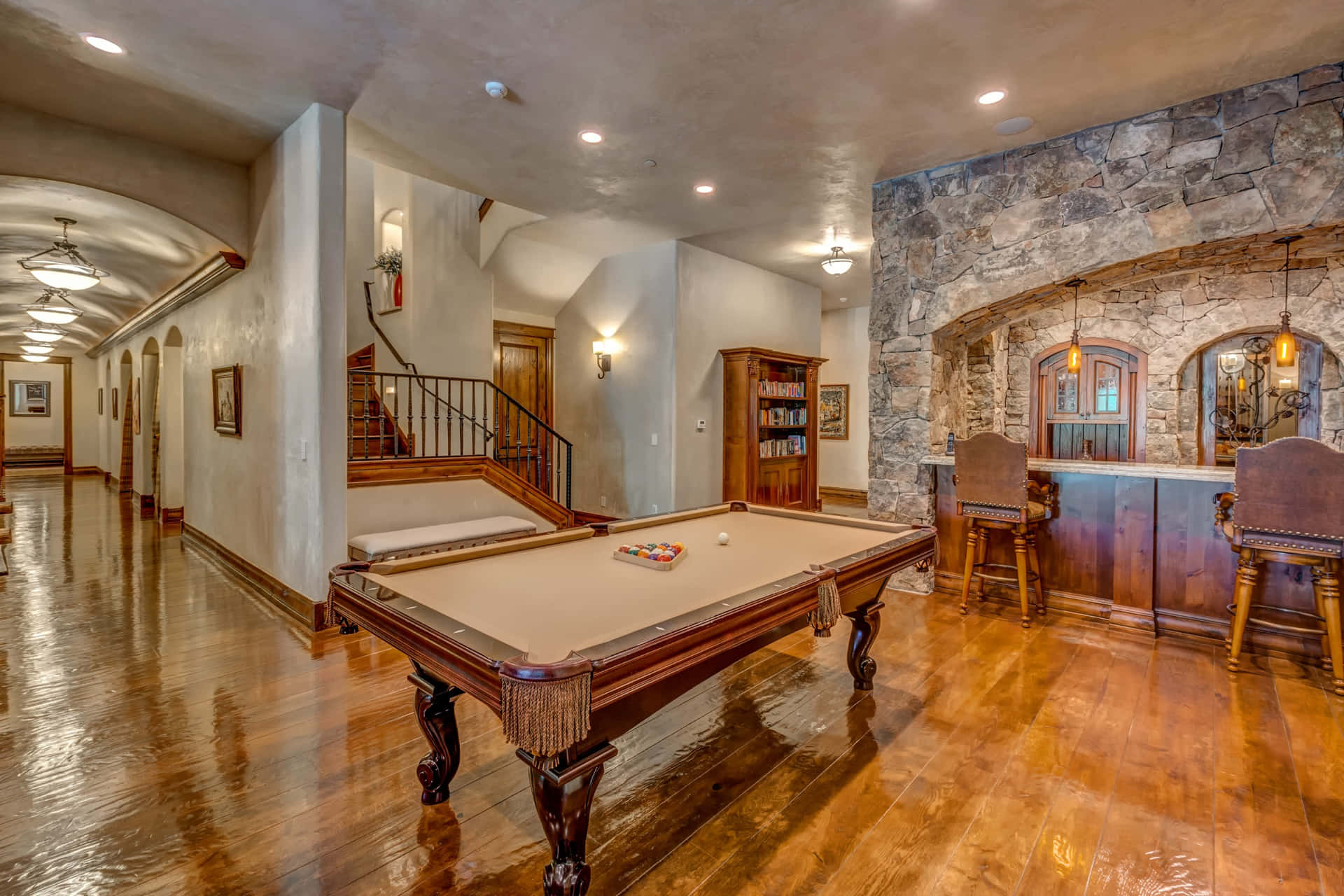 Beige Wooden Pool Table