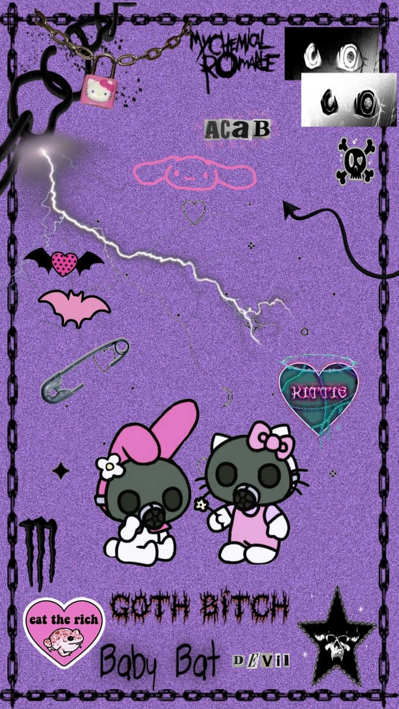 Being An Emo Hello Kitty Is No Easy Task! Background