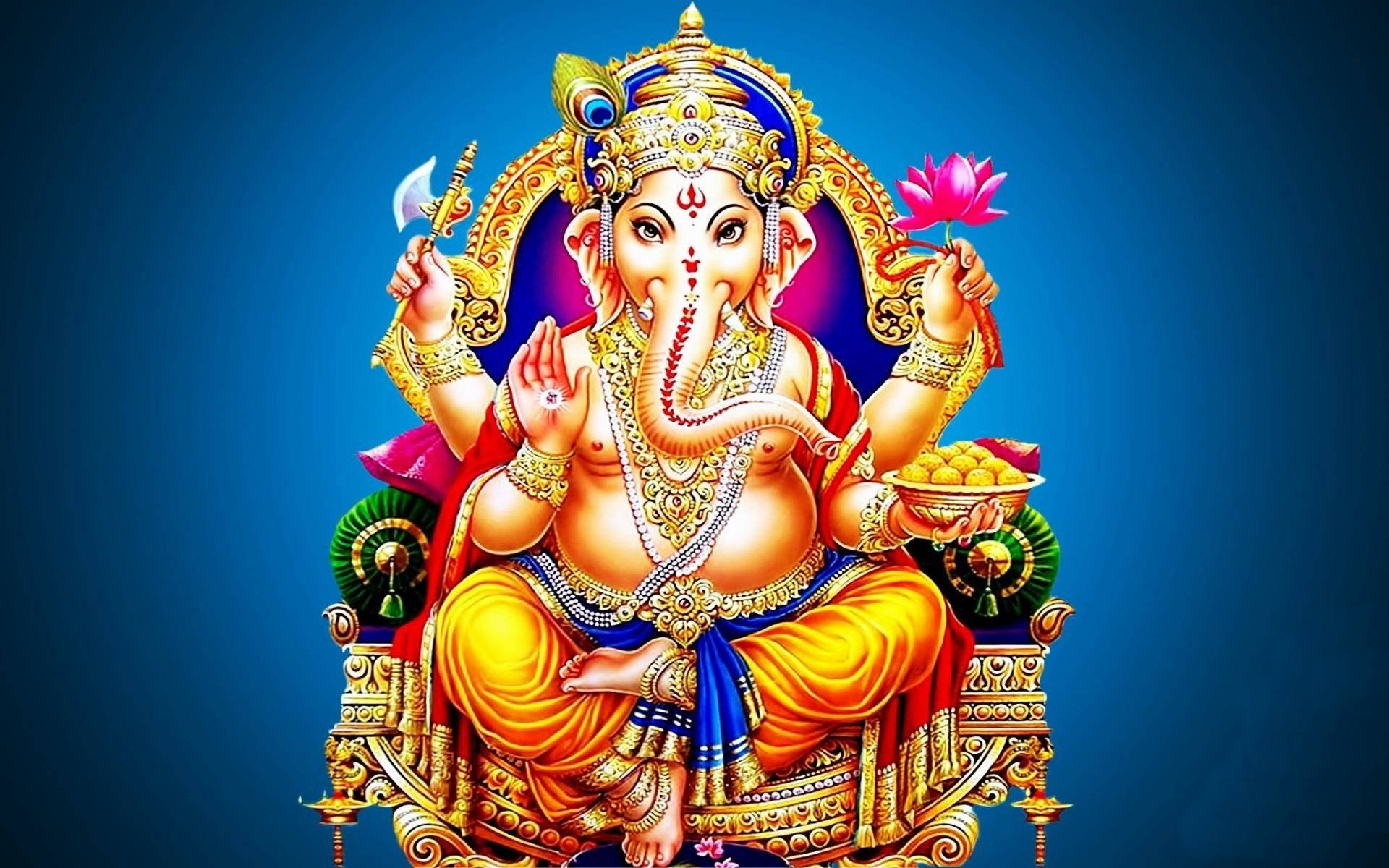 Bejeweled Throne Ganesh Desktop Graphic Artwork Background