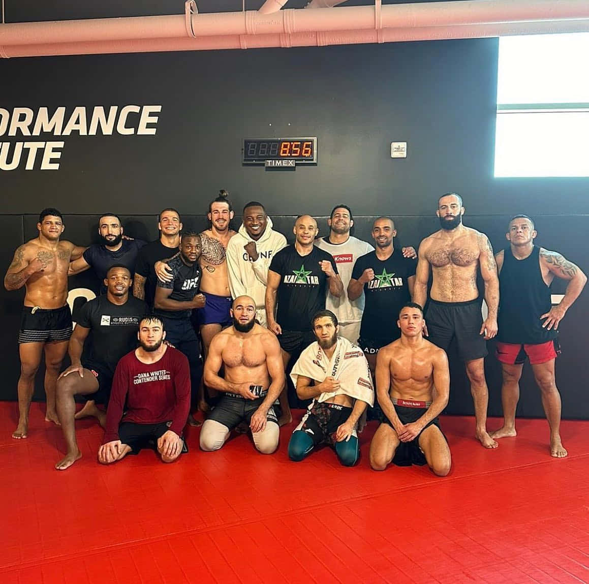 Belal Muhammad Poses With Ufc Fighters Background