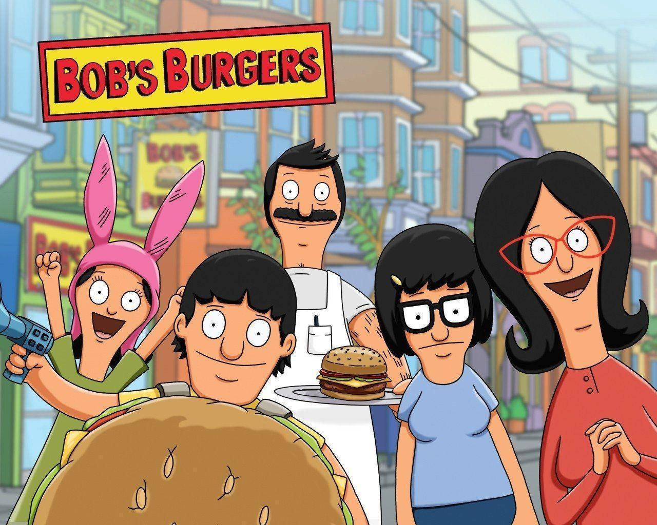 Belcher Family From Bob's Burgers Animated Show Background