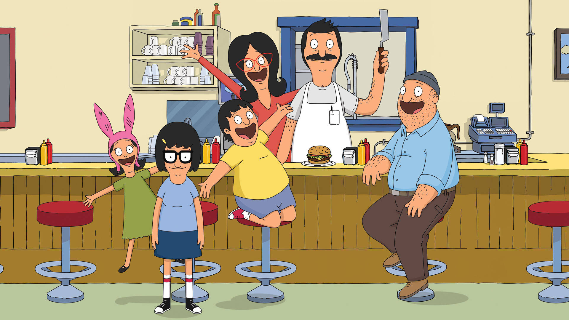 Belchers Welcoming Bobs Burgers Customers