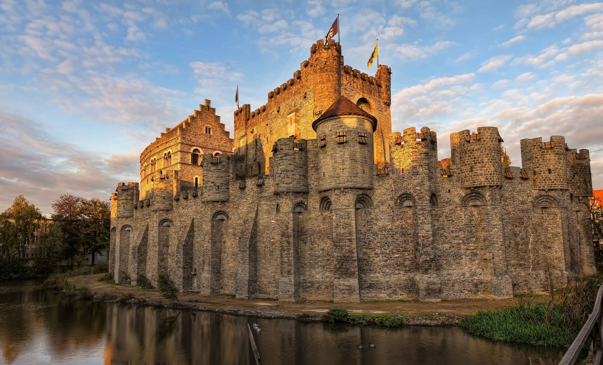 Belgium Gravensteen Castle Background