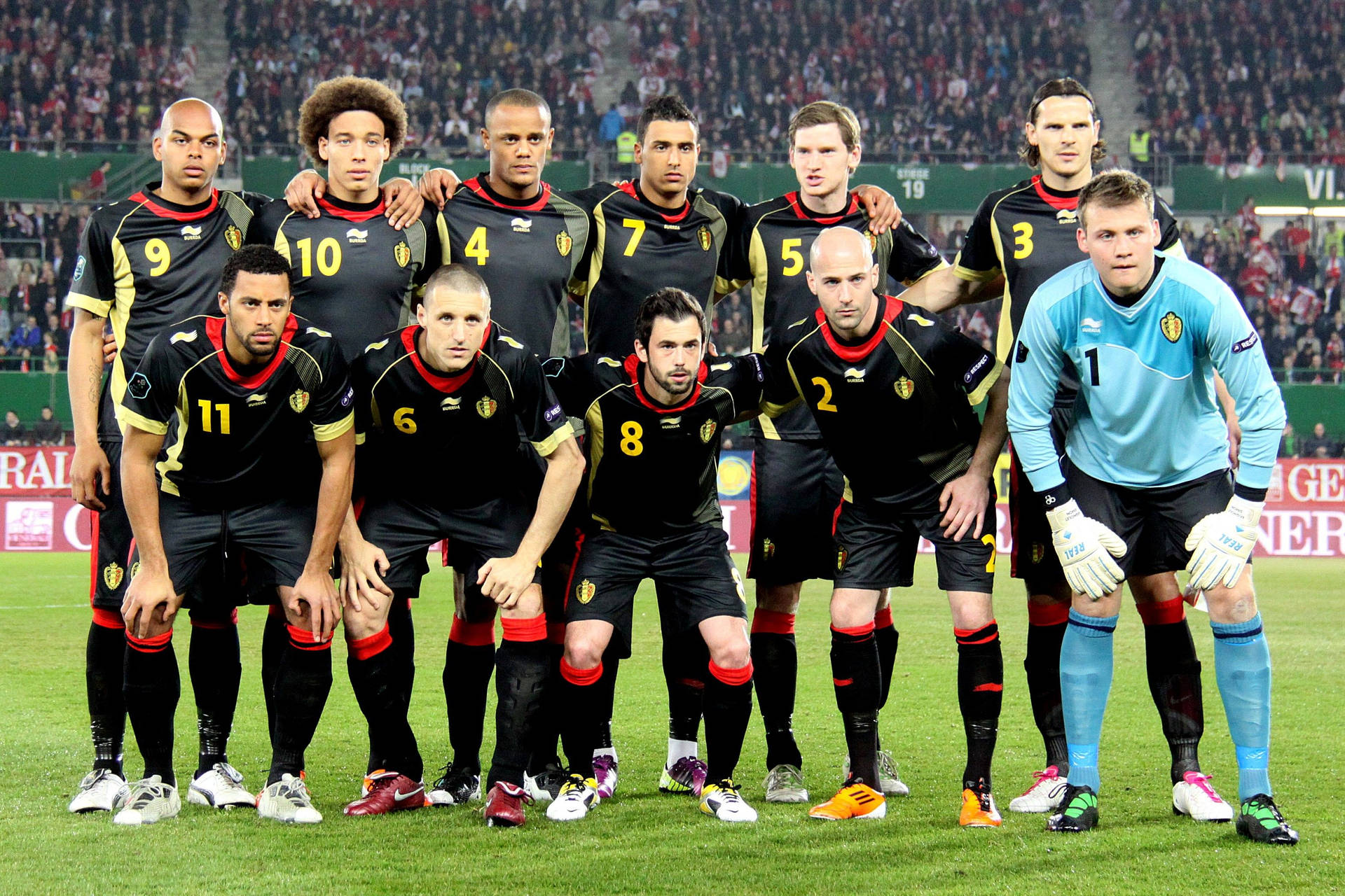 Belgium National Football Team Black Kits Background