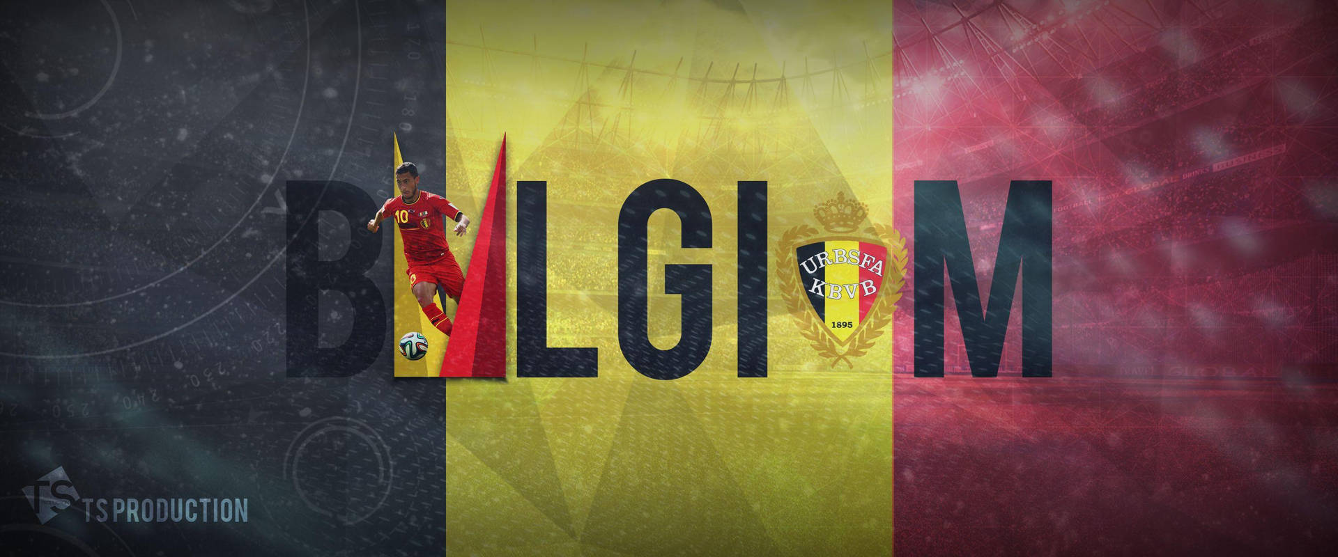 Belgium National Football Team Flag And Logo Background