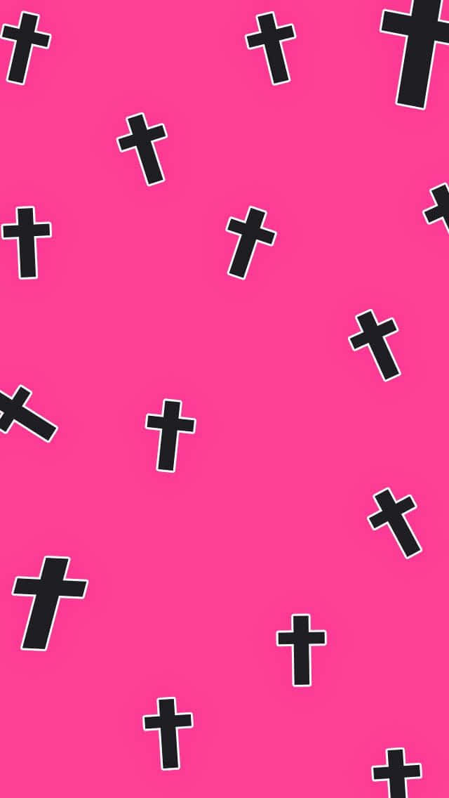Believe In The Power Of The Pink Cross Background