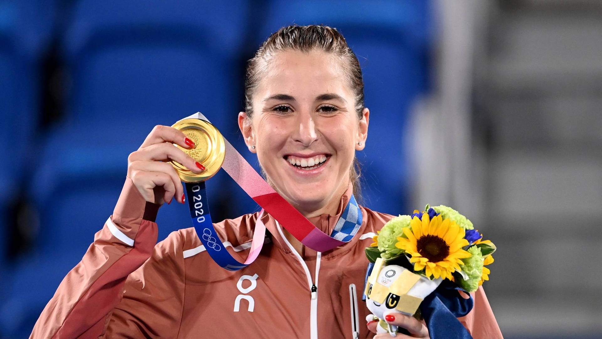 Belinda Bencic Flaunting Her Gold Medal