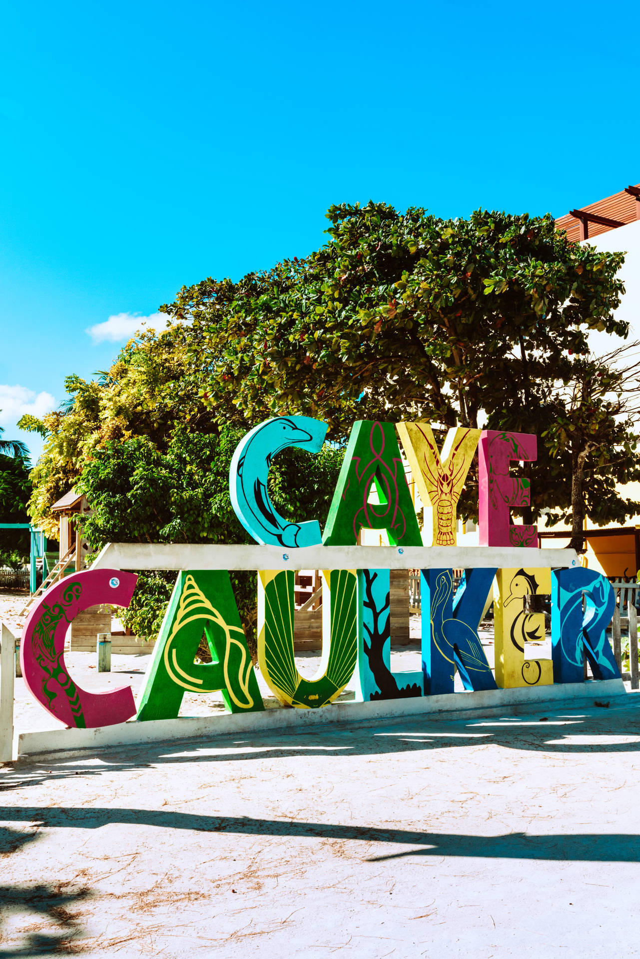 Belize Caye Caulker Sign Background