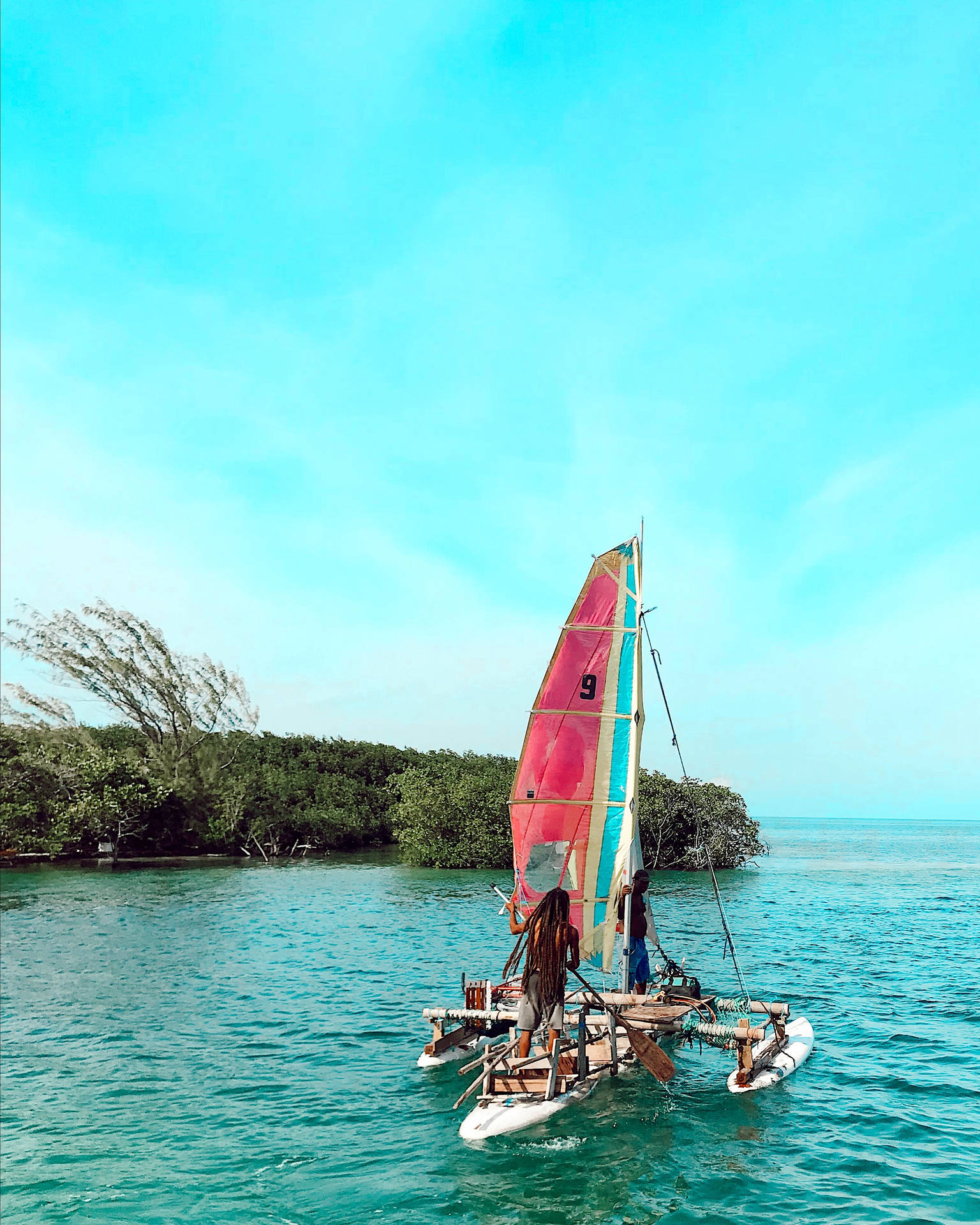 Belize Island Sailboat Background