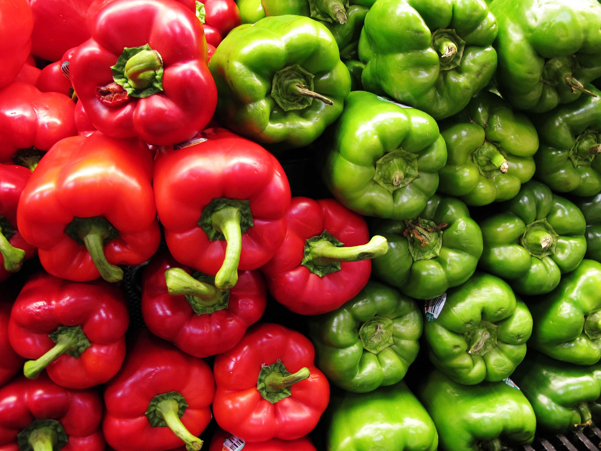 Bell Pepper Fruits Arranged Per Color