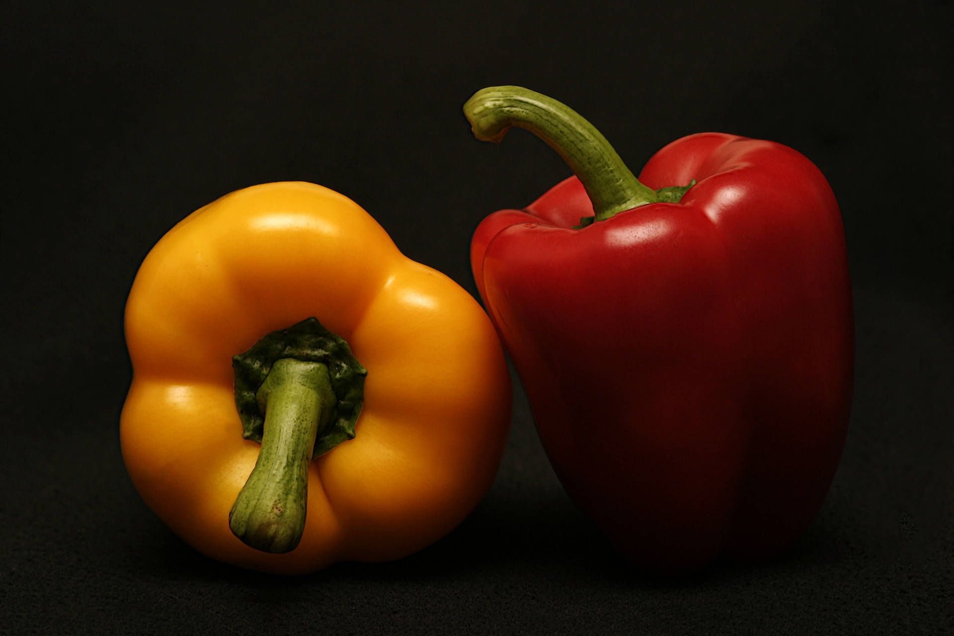 Bell Pepper Fruits In Dark Background