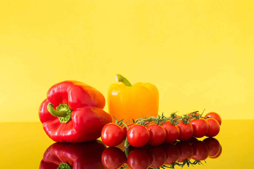 Bell Peppers Tomatoes Still Life Background