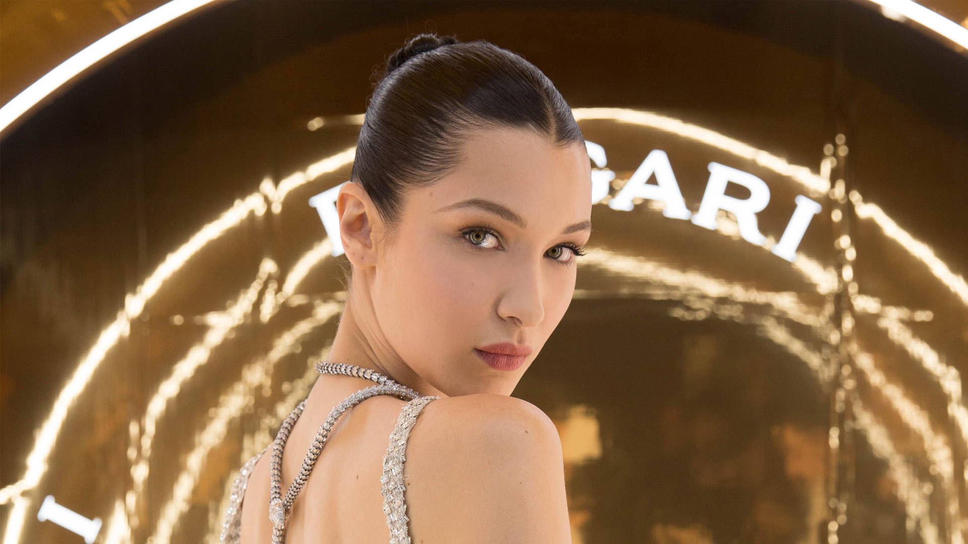 Bella Hadid Bulgari Photoshoot Background