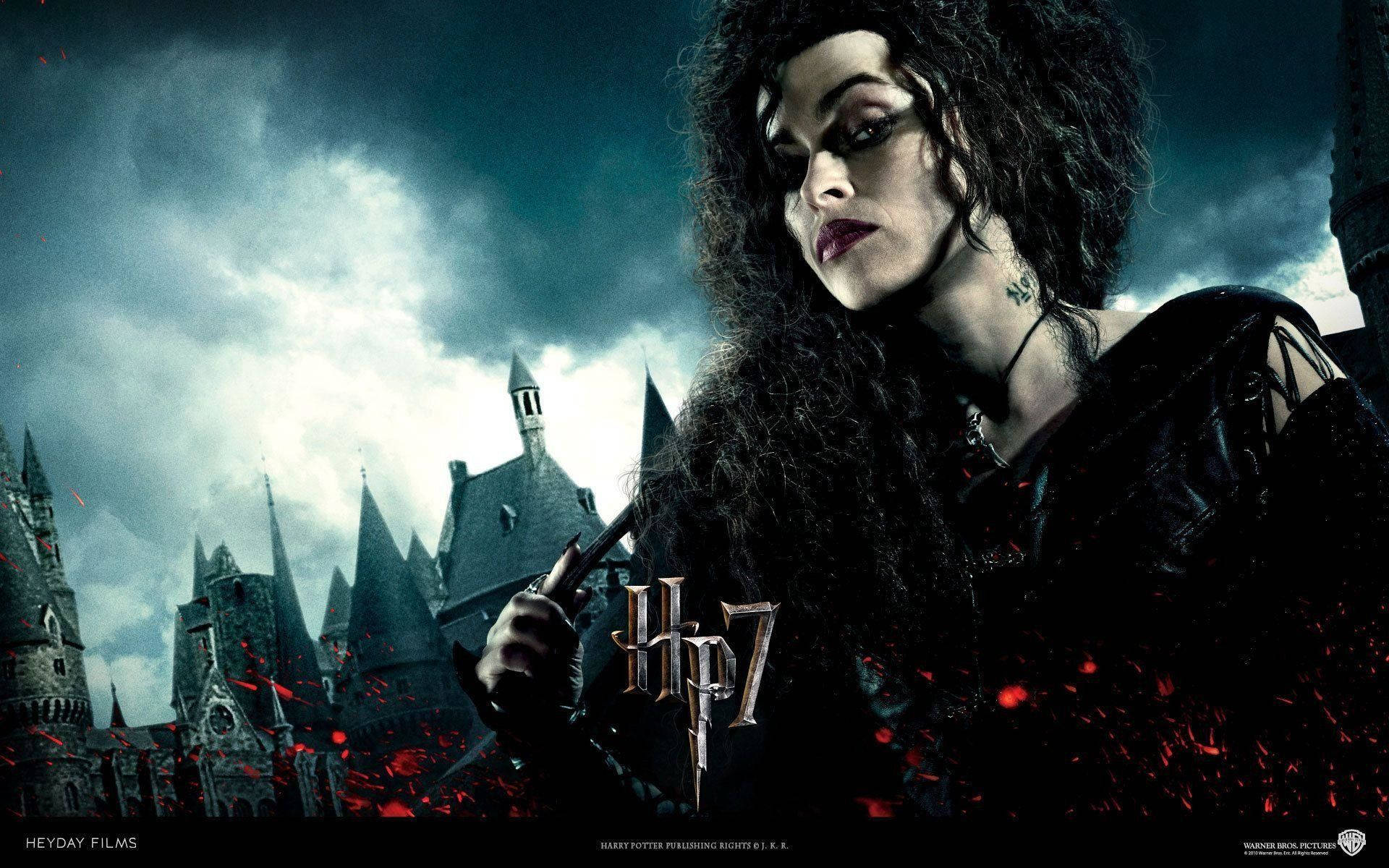 Bellatrix Lestrange Against Dark Sky Background