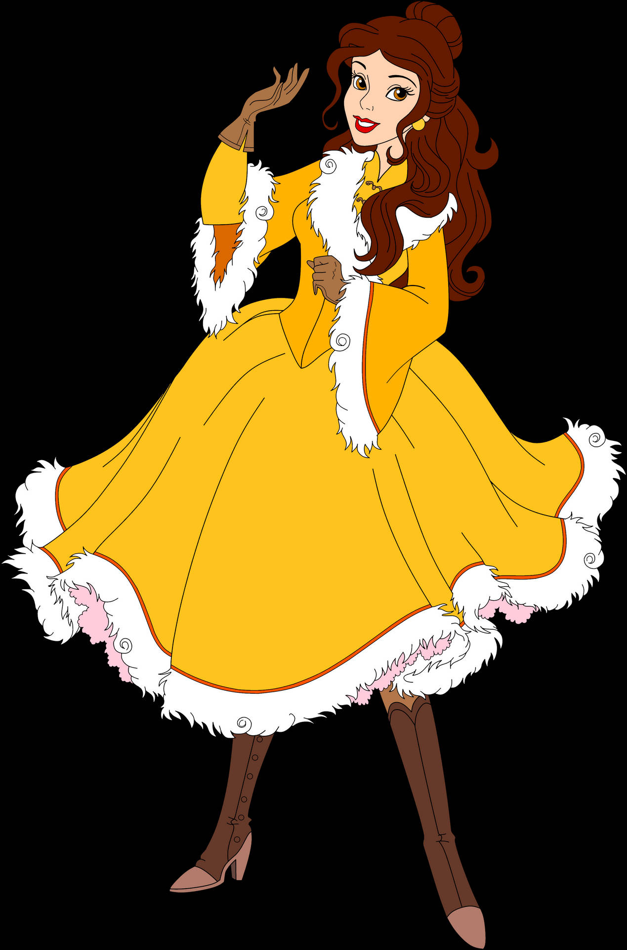 Belle In Winter Clothes Background