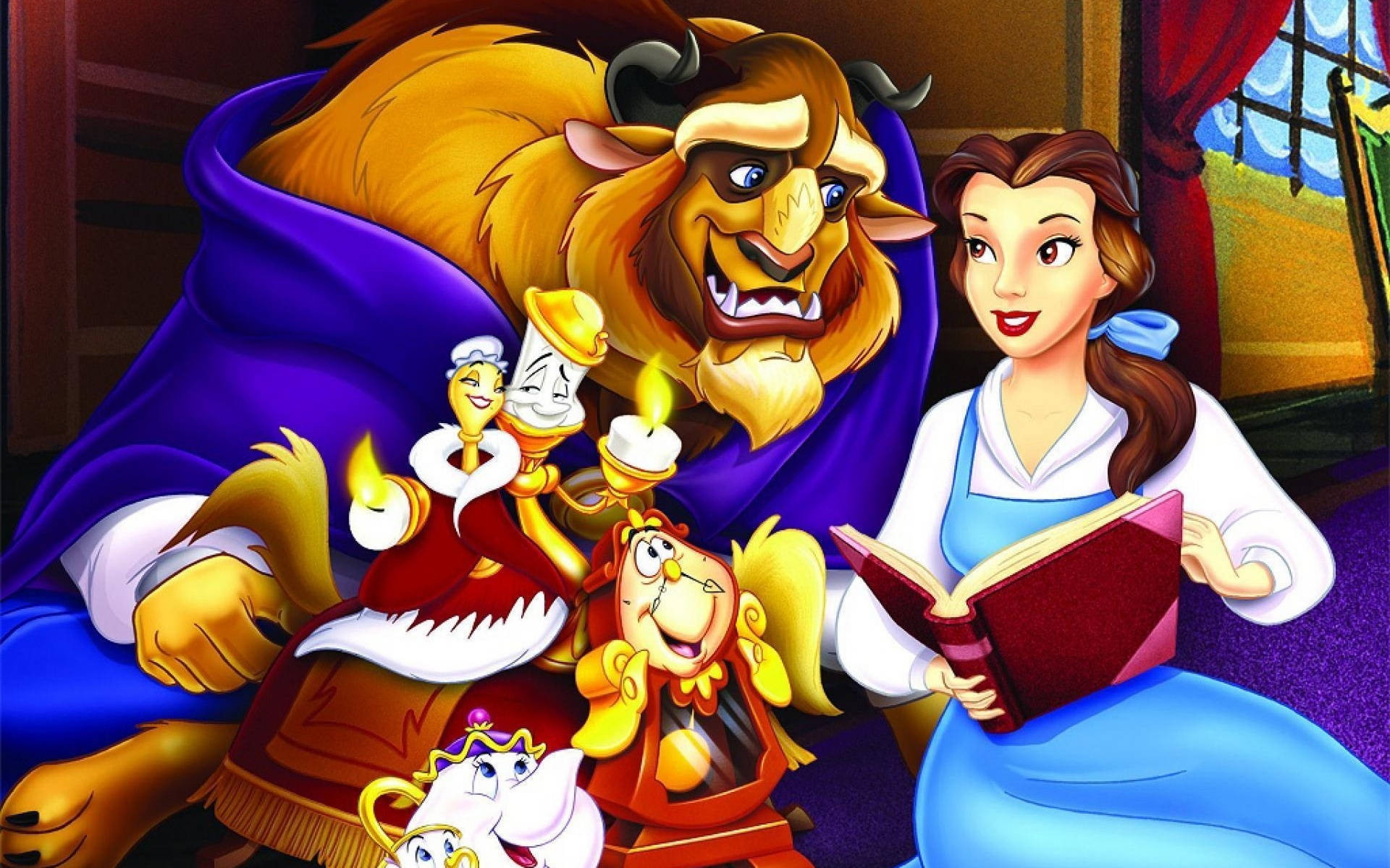 Belle Reading With Friends Background