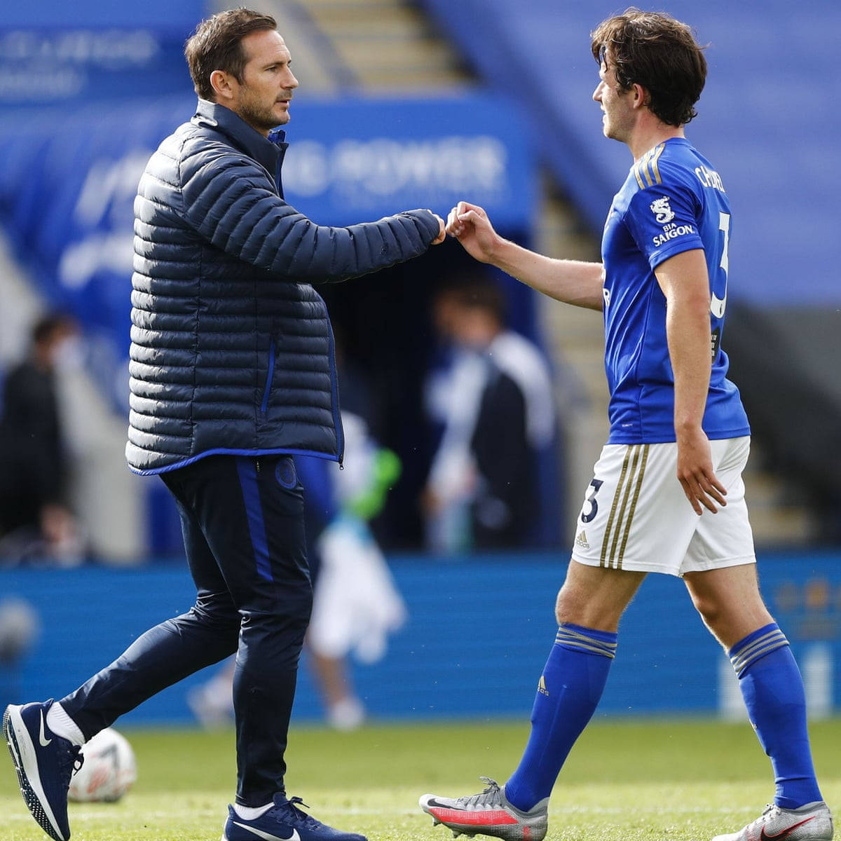 Ben Chilwell Doing A Fist Bump Background