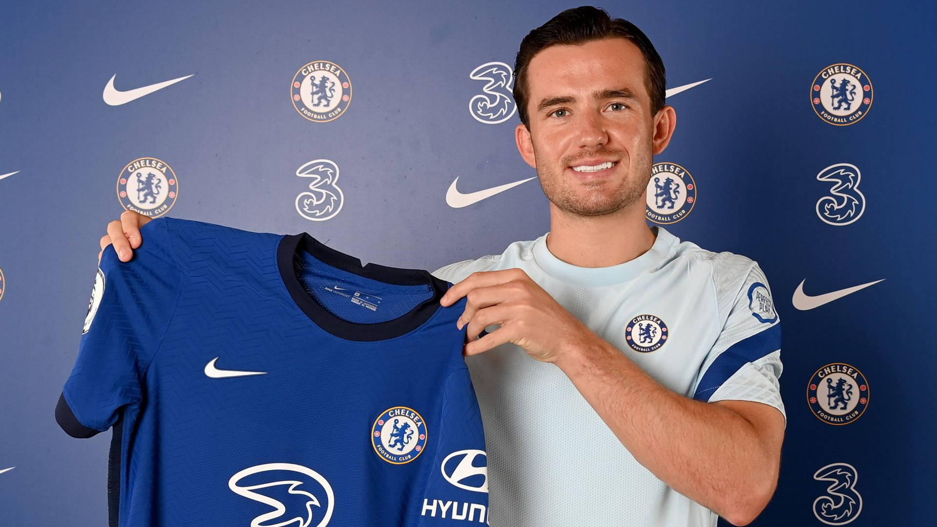 Ben Chilwell Holding His Football Jersey