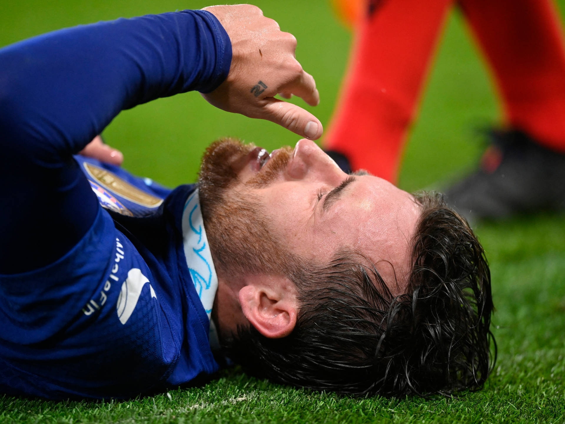 Ben Chilwell Lying On The Field