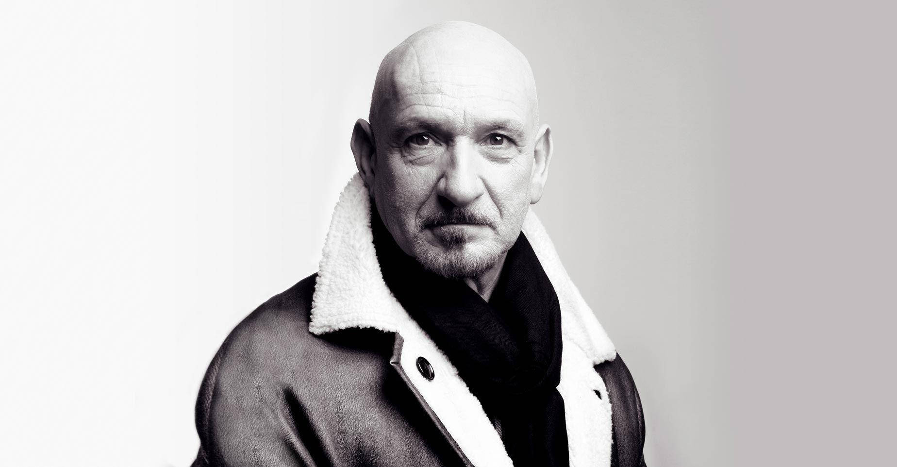 Ben Kingsley In A Portrait For The Talks Magazine Background