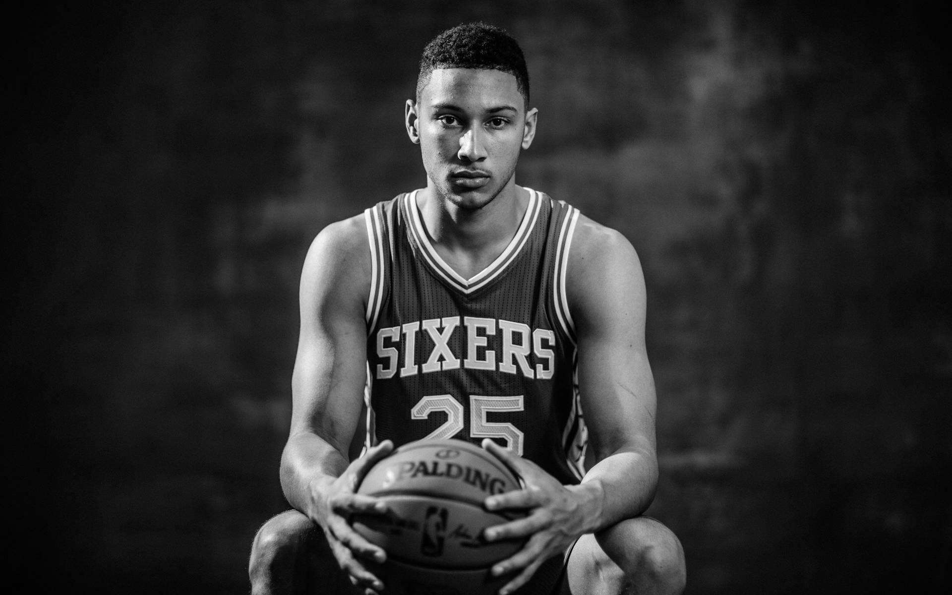 Ben Simmons Black And White Shot Background