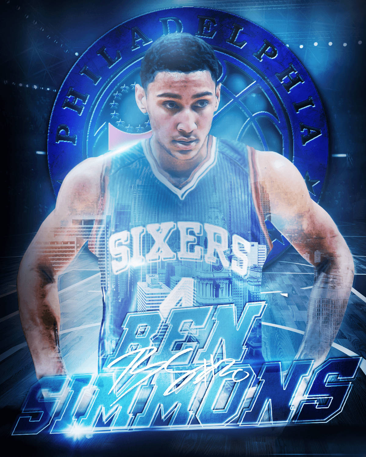 Ben Simmons Philadelphia Fan Art Background