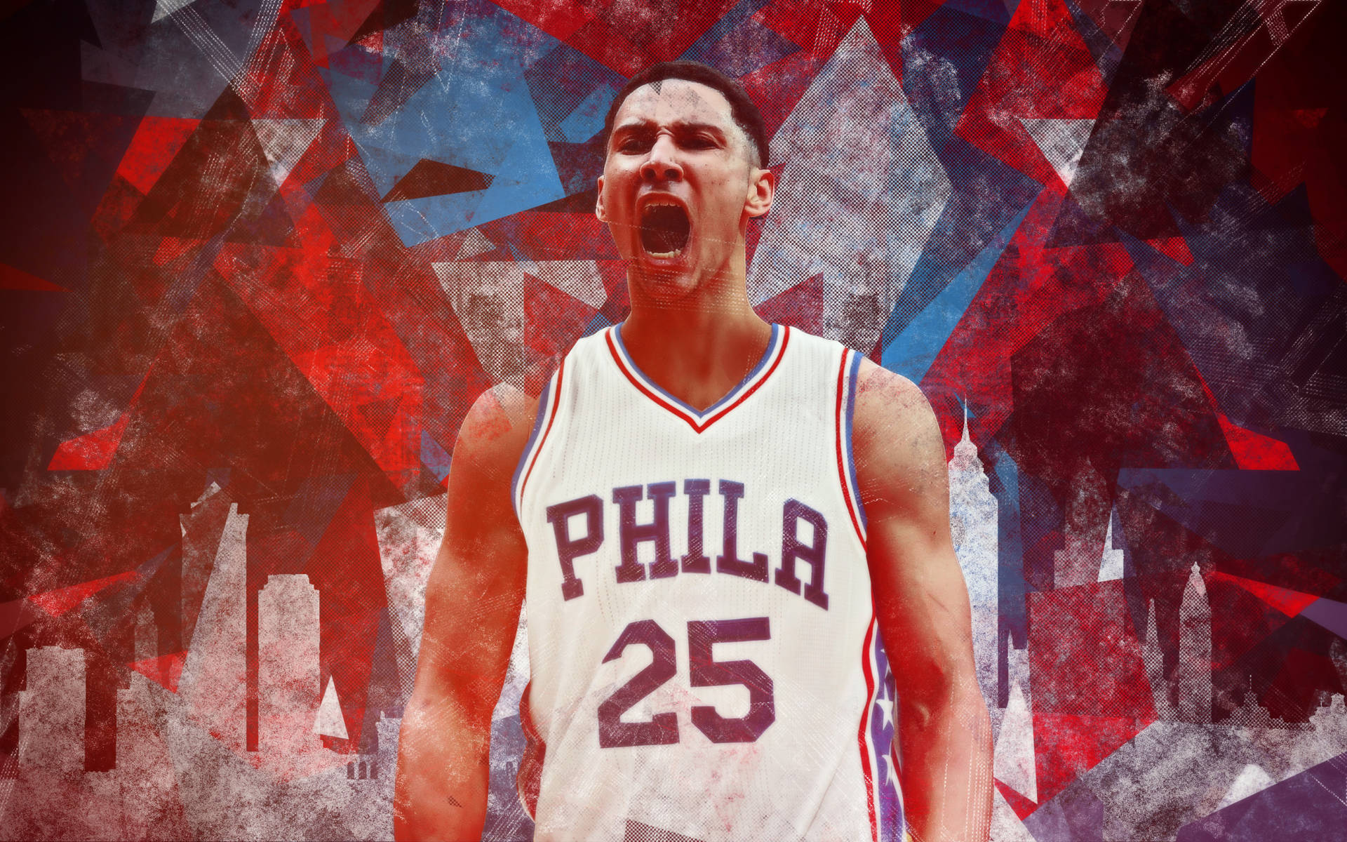 Ben Simmons Red Abstract Art Background