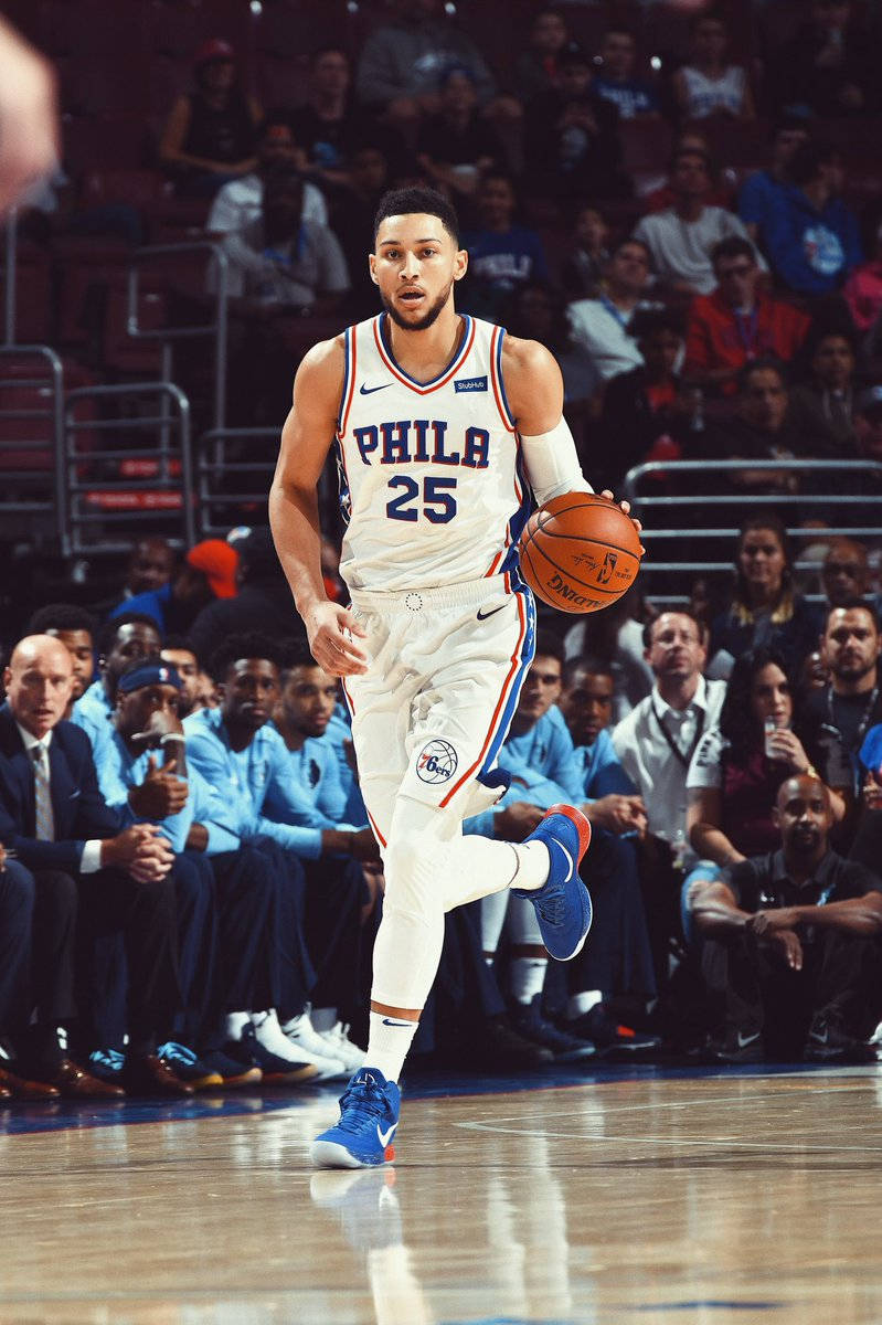 Ben Simmons White Jersey #25 Background