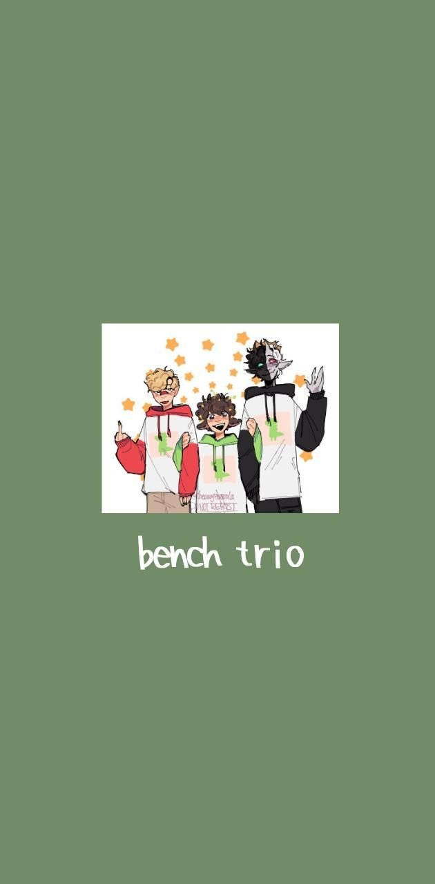 Bench Trio Friendship Green Aesthetic