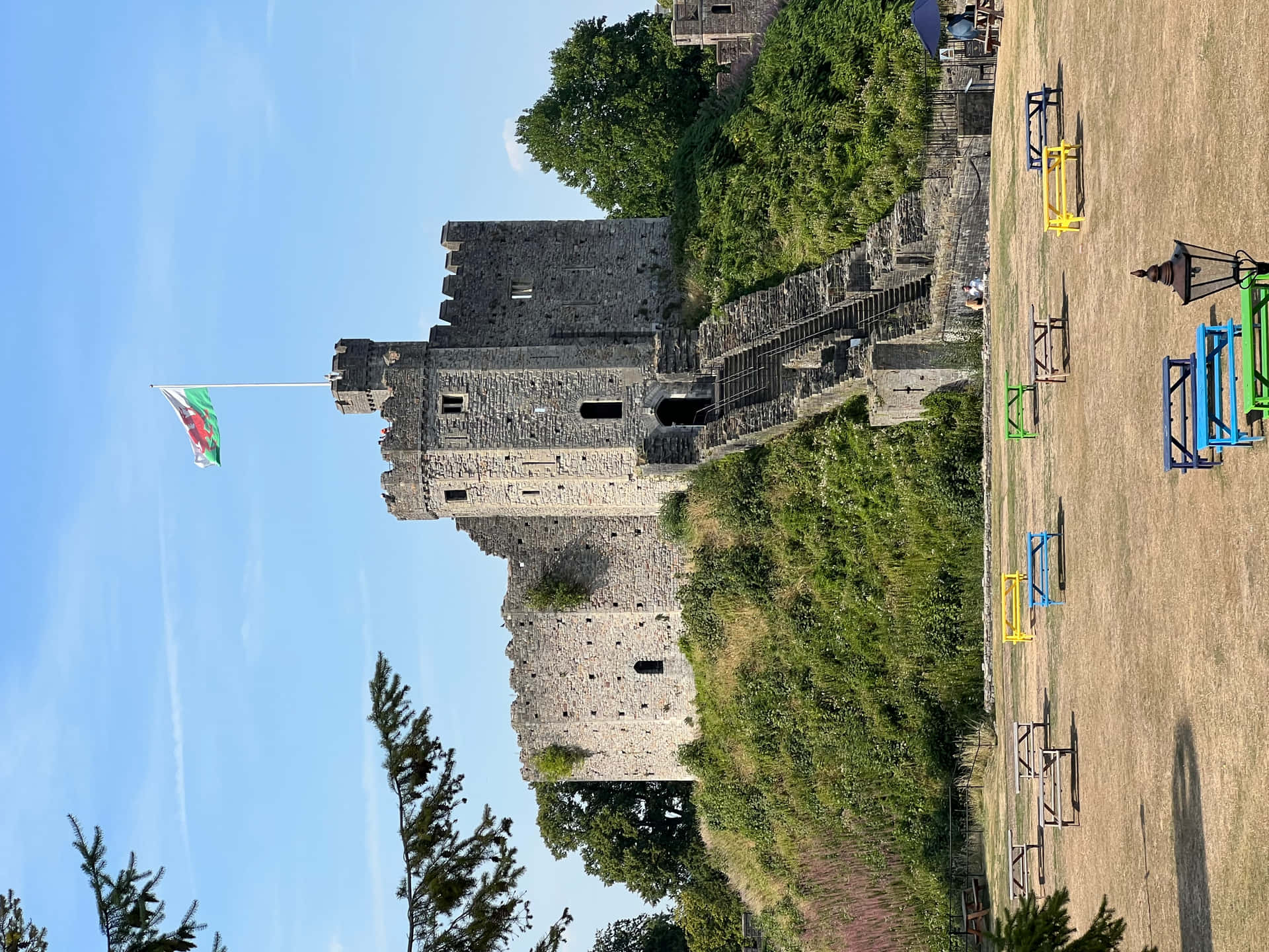 Benches Outside The Cardiff Castle