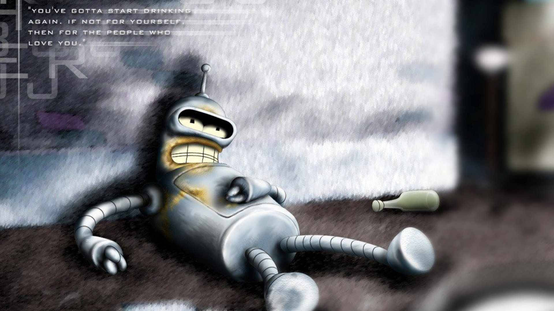 Bender Laying Down Futurama Background