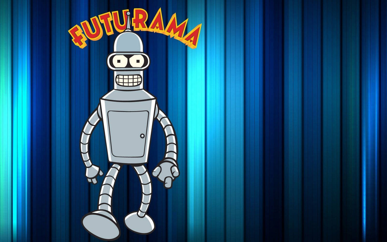Bender With Futurama Logo Background