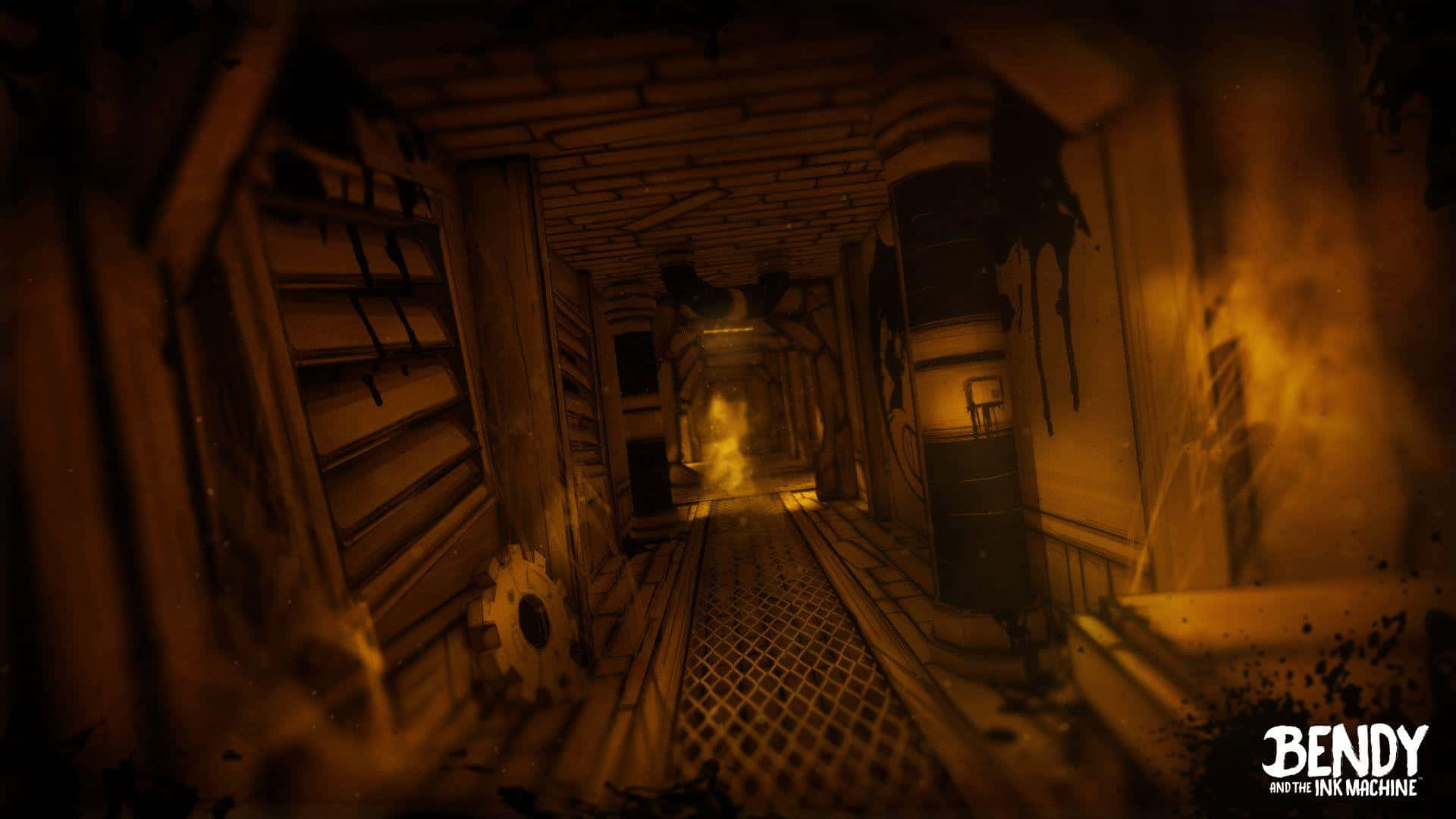 Bendy And The Ink Machine Dark Hallway Background