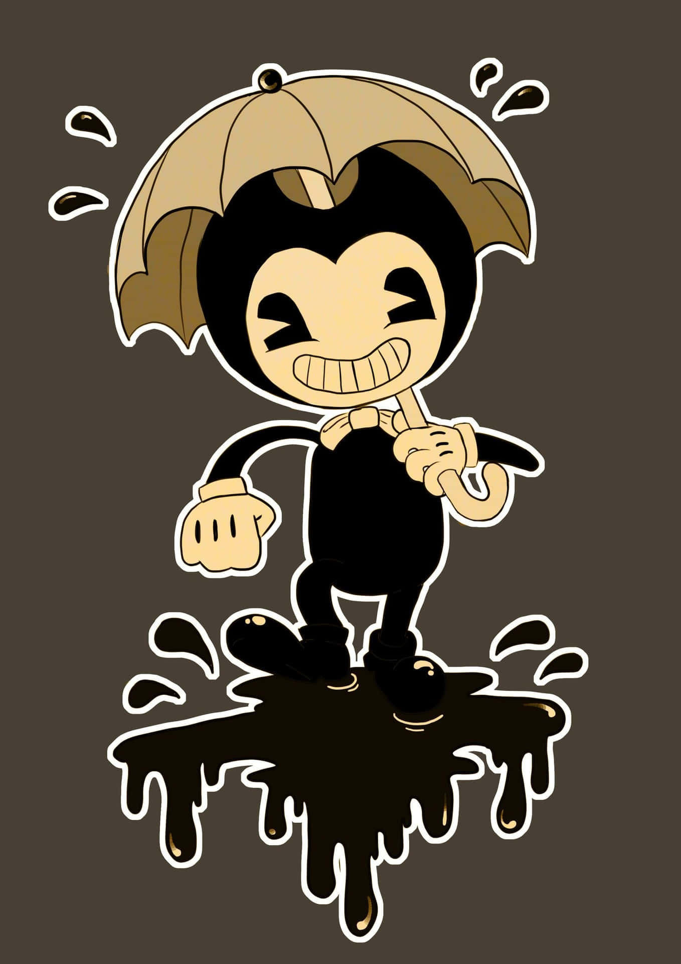 Bendy Posing With A Spotlight At The Animation Studio Background