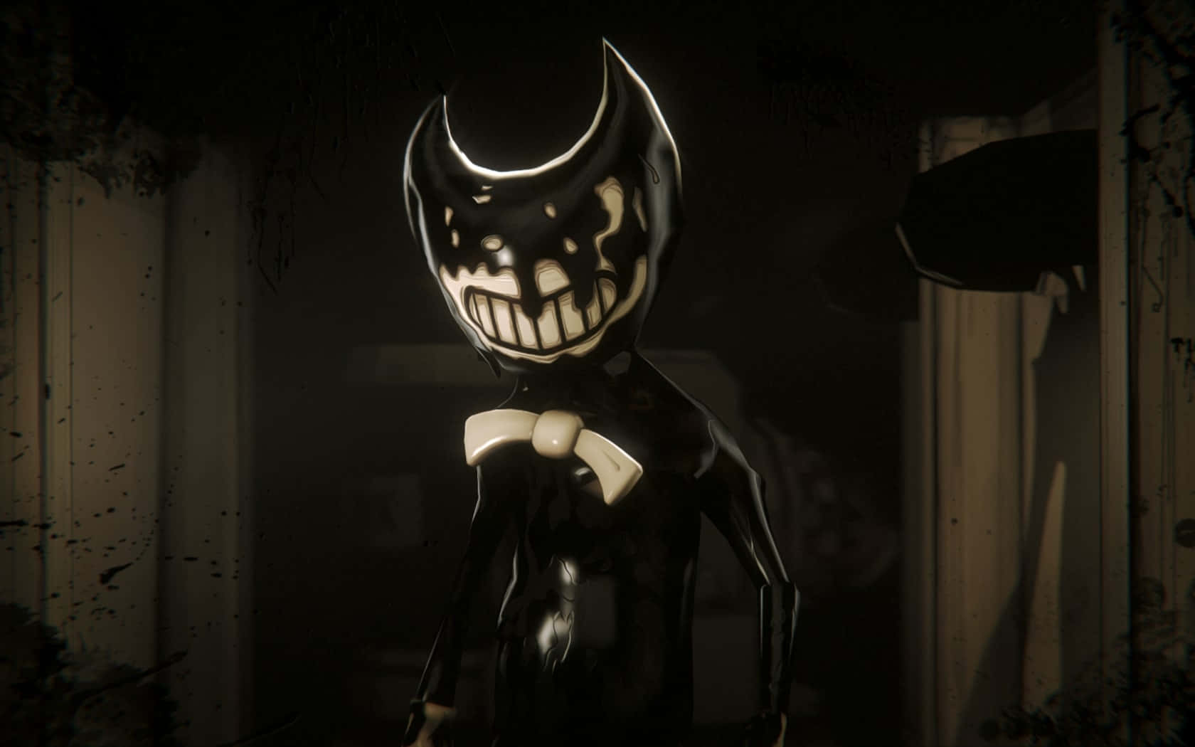 Bendy Strikes A Pose In A Vintage Monochrome Setting Background